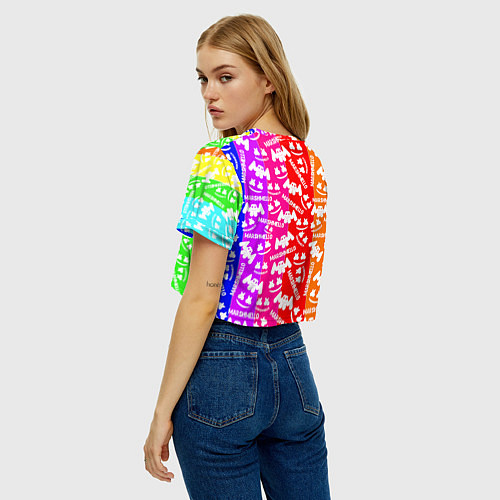 Женский топ Marshmello rainbow / 3D-принт – фото 4
