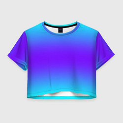 Футболка 3D укороченная женская Неоновый градиент текстура, цвет: 3D-принт