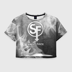 Футболка 3D укороченная женская Sally Face - grey gradient, цвет: 3D-принт