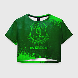 Футболка 3D укороченная женская Everton - green gradient, цвет: 3D-принт