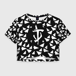 Футболка 3D укороченная женская Doom telegram, цвет: 3D-принт