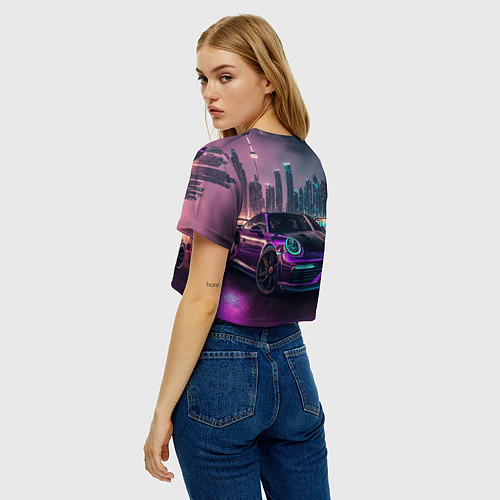 Женский топ Porshe night city / 3D-принт – фото 4