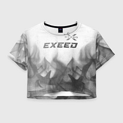 Футболка 3D укороченная женская Exeed - white gradient посередине, цвет: 3D-принт