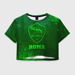 Футболка 3D укороченная женская Roma - green gradient, цвет: 3D-принт