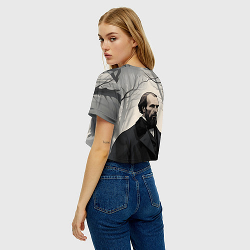 Женский топ Достоевский зимняя аллея / 3D-принт – фото 4