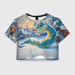 Женский топ Большая зеленая змея во дворе