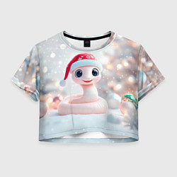 Женский топ Новогодняя маленькая розовая змейка