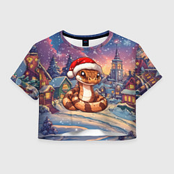 Женский топ Новогодняя змейка в праздничном городе