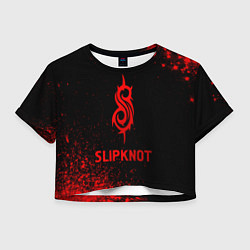 Футболка 3D укороченная женская Slipknot - red gradient, цвет: 3D-принт