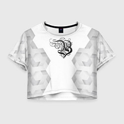 Футболка 3D укороченная женская Burzum white poly, цвет: 3D-принт