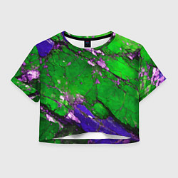Футболка 3D укороченная женская A purple mineral in a green stone, цвет: 3D-принт