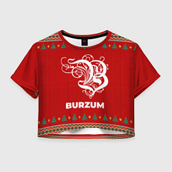 Футболка 3D укороченная женская Burzum new year, цвет: 3D-принт