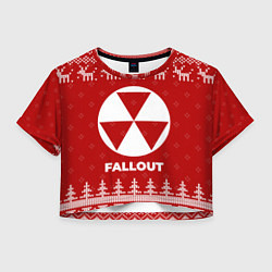 Женский топ Новогодний Fallout с оленями