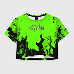 Футболка 3D укороченная женская Lord of the fallen flame, цвет: 3D-принт