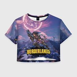 Футболка 3D укороченная женская Borderlands вооружение, цвет: 3D-принт