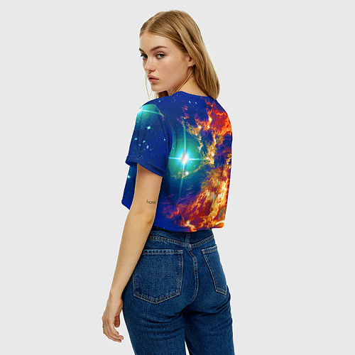 Женский топ Удивительный мир котёнка игромана / 3D-принт – фото 4