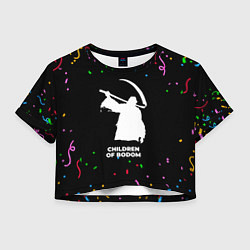 Футболка 3D укороченная женская Children of Bodom конфети, цвет: 3D-принт