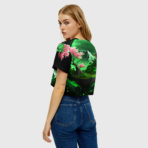 Женский топ Green nature Japan / 3D-принт – фото 4