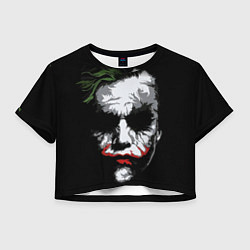 Футболка 3D укороченная женская Joker - хит леджер, цвет: 3D-принт
