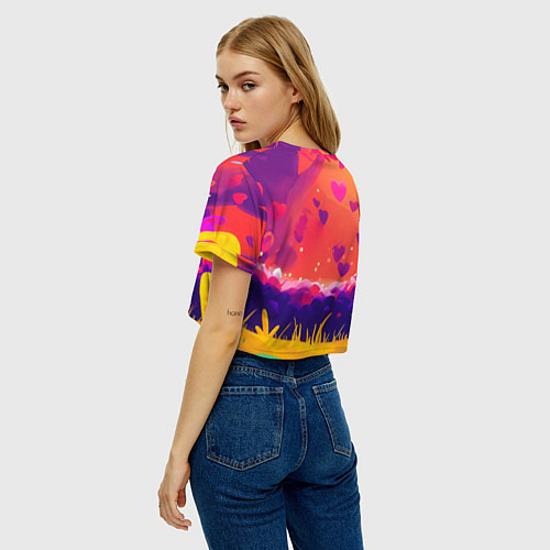 Женский топ Влюбленный милый песец / 3D-принт – фото 4