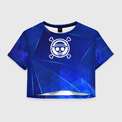 Футболка 3D укороченная женская One Piece blue poly, цвет: 3D-принт