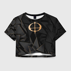 Футболка 3D укороченная женская Ozzy Osbourne golden poly, цвет: 3D-принт