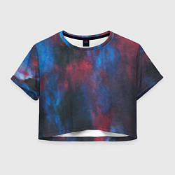 Футболка 3D укороченная женская Тай-дай космос, цвет: 3D-принт