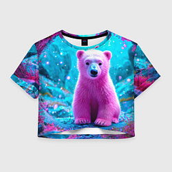 Женский топ Белый розовый медведь