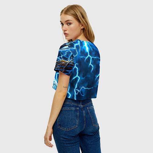 Женский топ Ленивец в разрядах молний / 3D-принт – фото 4