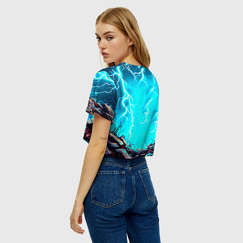 Женский топ Корова в разрядах молнии / 3D-принт – фото 4