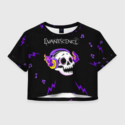 Женский топ Evanescence неоновый череп