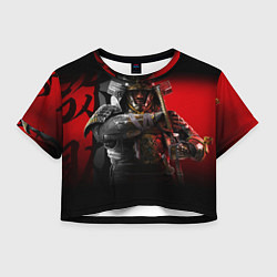 Футболка 3D укороченная женская Ассасинс Крид Тени, цвет: 3D-принт