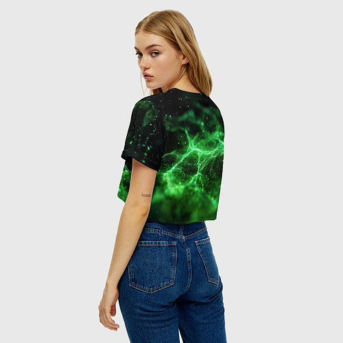 Женский топ Зеленая связь текстура / 3D-принт – фото 4