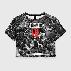 Футболка 3D укороченная женская Civilization VII, цвет: 3D-принт