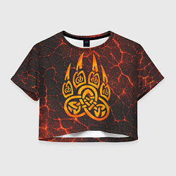 Женский топ Символ волчья лапа в огненной стихии