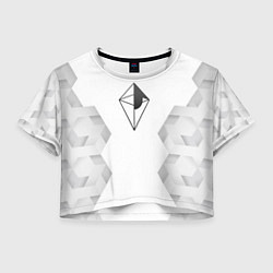Футболка 3D укороченная женская No Mans Sky white poly, цвет: 3D-принт