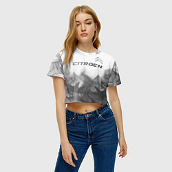 Футболка 3D укороченная женская Citroen - white gradient посередине, цвет: 3D-принт — фото 2