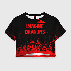 Футболка 3D укороченная женская Imagine Dragons - red gradient посередине, цвет: 3D-принт
