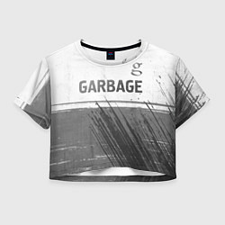 Футболка 3D укороченная женская Garbage - white gradient посередине, цвет: 3D-принт