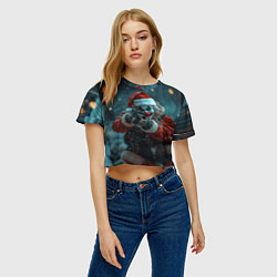 Футболка 3D укороченная женская Санта Джокер, цвет: 3D-принт — фото 2