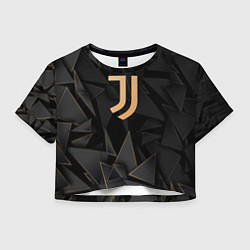 Футболка 3D укороченная женская Juventus golden poly, цвет: 3D-принт