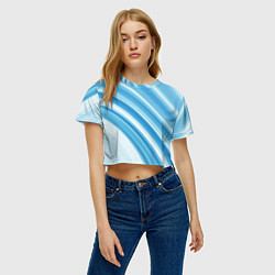 Футболка 3D укороченная женская Акварель, цвет: 3D-принт — фото 2