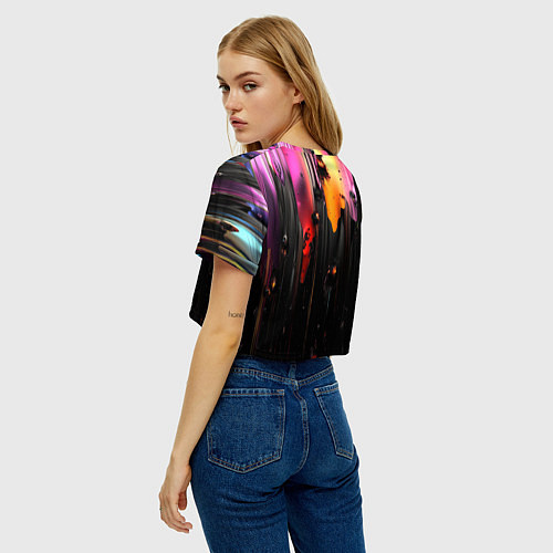 Женский топ Разноцветная рельефная краска текстура / 3D-принт – фото 4