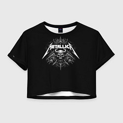 Футболка 3D укороченная женская The horned skull - Metallica, цвет: 3D-принт