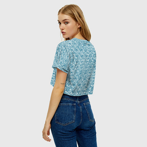 Женский топ Бело-синий текстурный / 3D-принт – фото 4