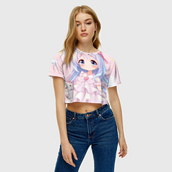 Футболка 3D укороченная женская Аниме в стиле каваи, цвет: 3D-принт — фото 2
