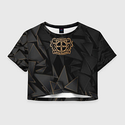 Футболка 3D укороченная женская Bayer 04 golden poly, цвет: 3D-принт