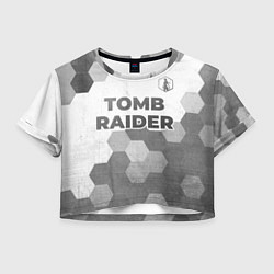 Футболка 3D укороченная женская Tomb Raider - white gradient посередине, цвет: 3D-принт