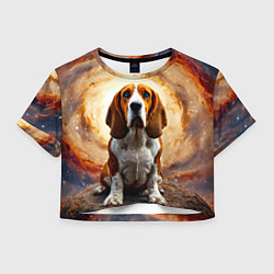 Женский топ Бассет-хаунд в космосе