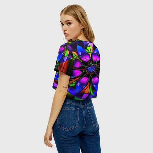 Женский топ Неоновая психоделика лепестки / 3D-принт – фото 4